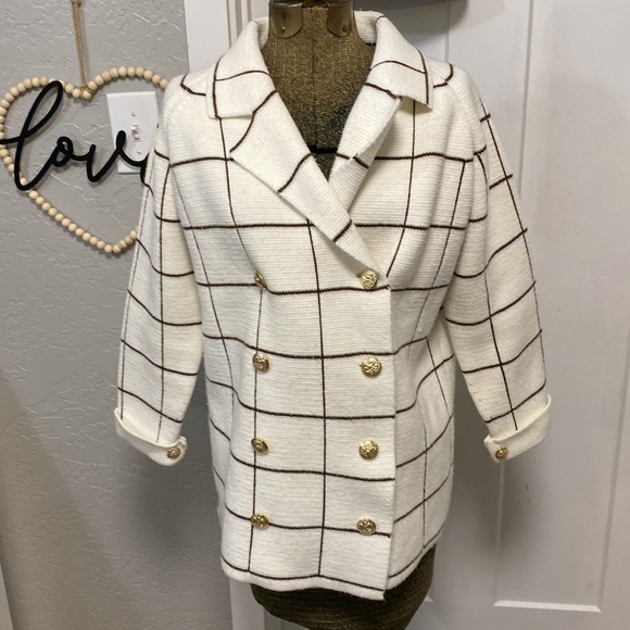 LILLY OF CALIFORNIA VINTAGE CREAM SWEATER JACKET  LARGE - Picture 7 of 16